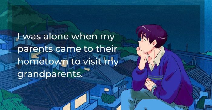 Thiếu niên trầm tư dưới bầu trời đêm