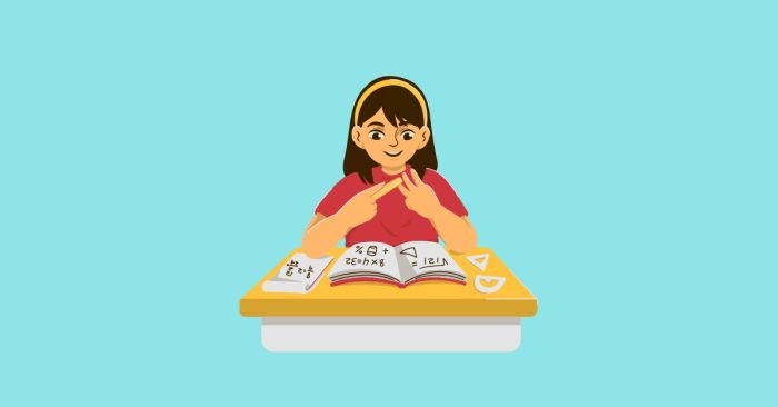 Cô bé đang chăm chú học toán tại nhà