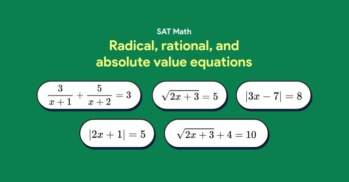 Cách giải các bài toán Radical, Rational và Absolute Value Equations trong SAT Math