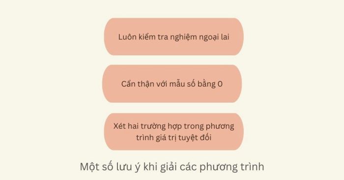 Một số điểm cần lưu ý khi giải các bài toán Radical, Rational và Absolute Value Equations