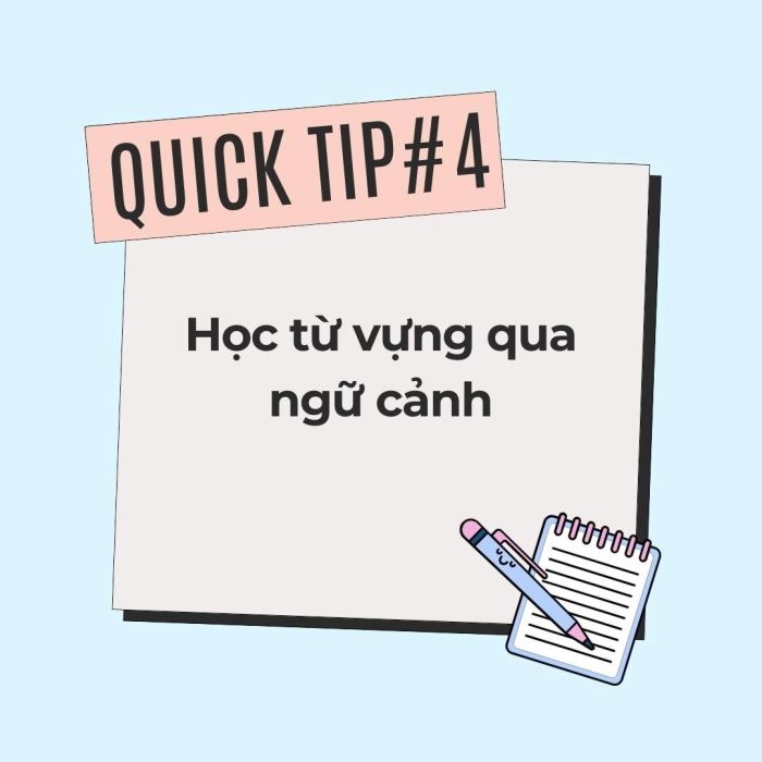 Học từ mới bằng cách đặt vào ngữ cảnh cụ thể