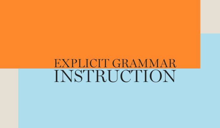 Explicit Grammar Instruction