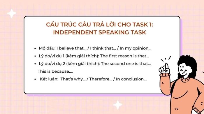 Cách trình bày câu trả lời cho TOEFL Speaking Task 1 - Independent Task