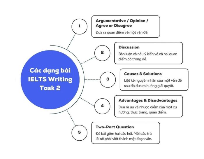Các loại bài trong IELTS Writing Task 2