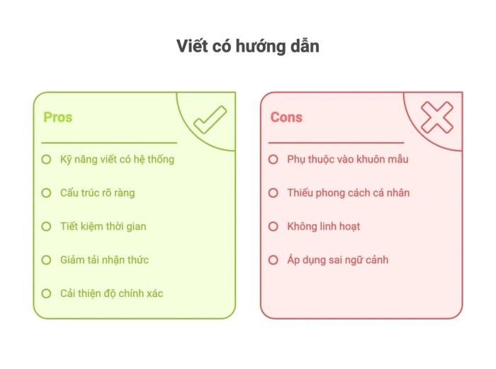Lợi ích và bất lợi của hình thức viết theo hướng dẫn