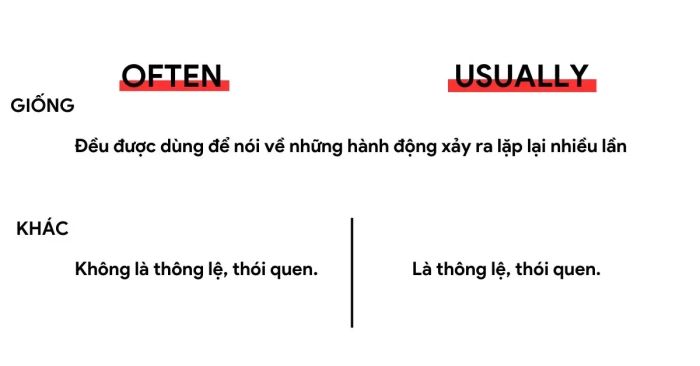 trường hợp nào nên dùng often và usually