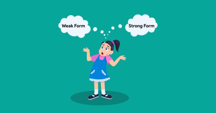 huong dan thuc hanh nhan dien weak form va strong form trong tieng anh