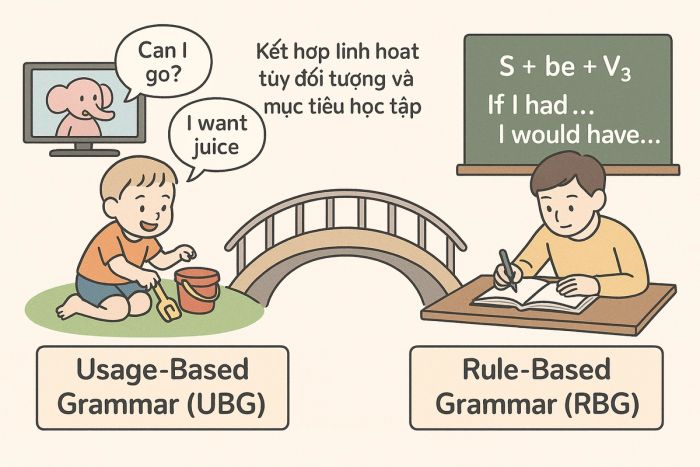 Hai góc nhìn về Ngữ pháp: Dựa trên Thực hành Sử dụng và Dựa trên Hệ thống Quy tắc