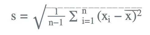 Công thức tính Sample Standard Deviation