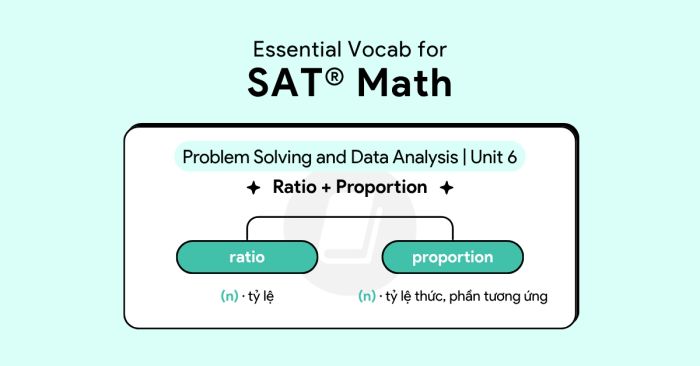 essential vocab for sat math problem solving and data analysis unit 6 ratio and proportion