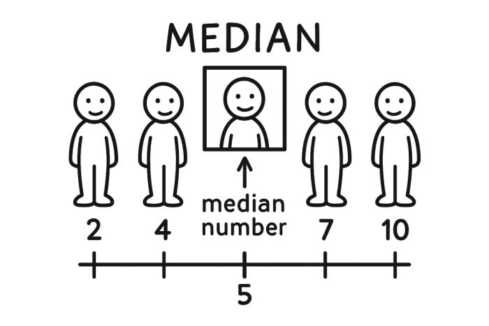 Median (noun): giá trị trung vị