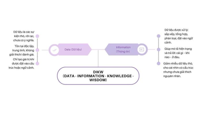 Sự khác biệt giữa Data và Information trong mô hình DIKW