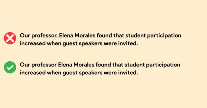 Commas with Names and Titles Example