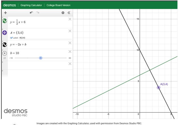 Đường thẳng y = x/2 + 6 và đường thẳng y = -2x + 10
