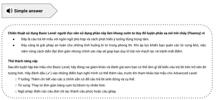 IELTS Speaking Part 3 - Đáp án đơn giản