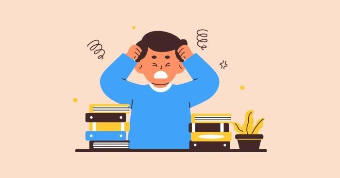 Hình ảnh thể hiện áp lực học tập