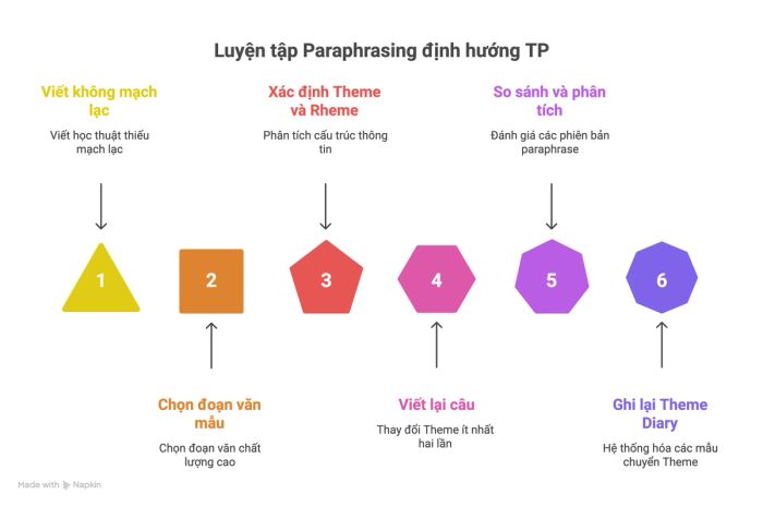 Cách tự luyện paraphrasing với mục tiêu Thematic Progression mỗi ngày