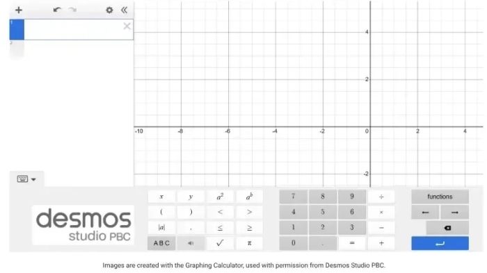 Chức năng Calculator trên Desmos Graphing Calculator
