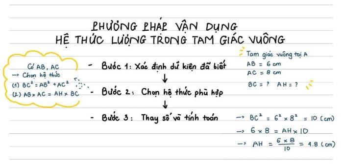 Hướng dẫn về hệ thức lượng trong tam giác vuông