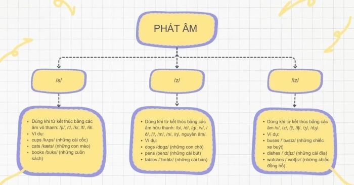 Phương pháp phát âm các đuôi /s/, /z/, /ɪz/