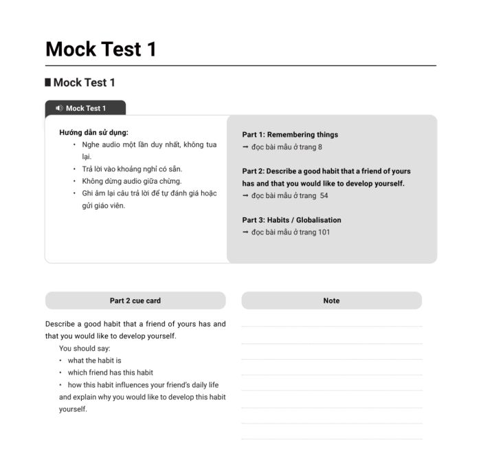 Mock Test thực chiến – Mô phỏng áp lực như trong phòng thi thật.