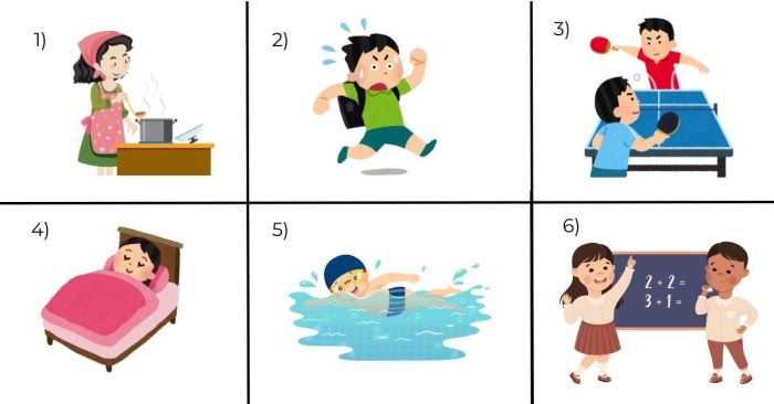 Bài 5: Dựa vào bức ảnh dưới đây, hãy tạo câu hỏi và trả lời theo thì hiện tại tiếp diễn