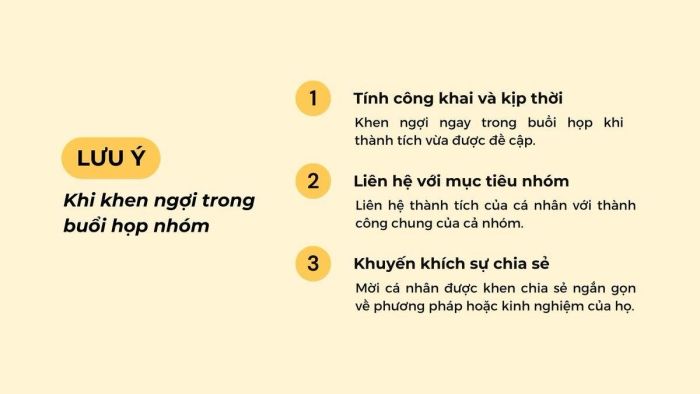 Khen Ngợi Hiệu Quả Trong Các Buổi Họp Nhóm