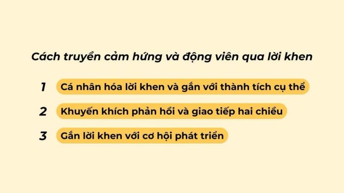 Cách tạo cảm hứng bằng lời khen