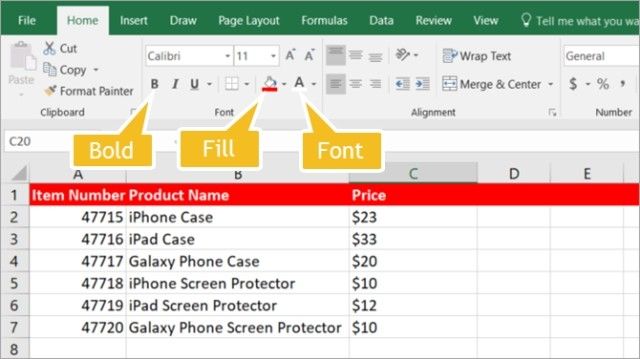 Định dạng bảng tính trong Excel