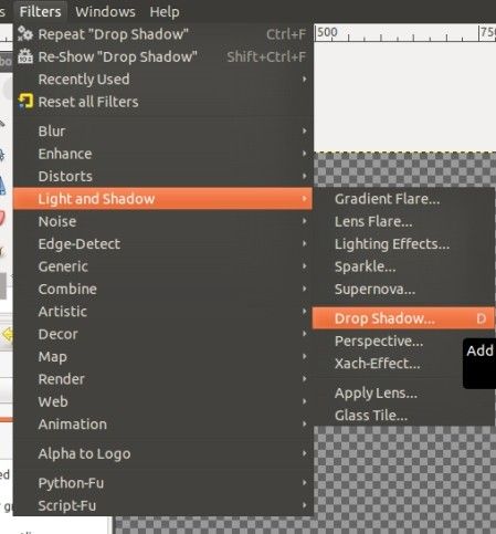 Thêm hiệu ứng đổ bóng vào trong GIMP