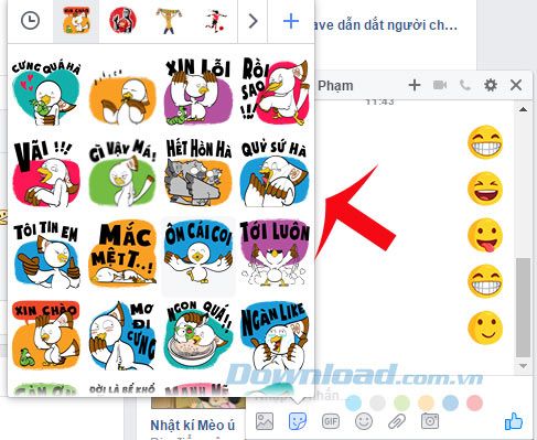 Chọn Sticker theo sở thích của bạn