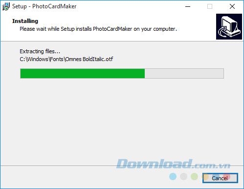 Quá trình cài đặt Photo Card Maker