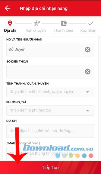 Vui lòng điền đầy đủ thông tin cá nhân của bạn