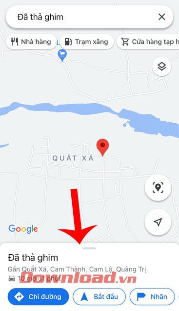 Kéo giao diện đã thả ghim lên