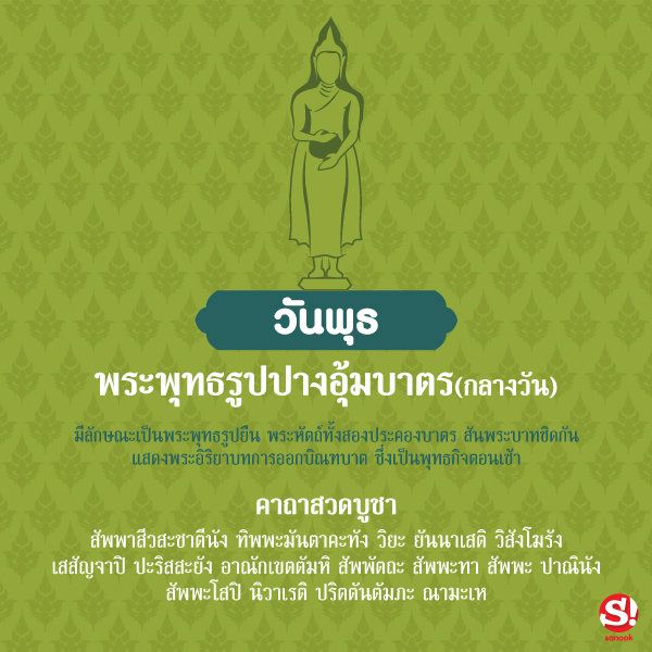 พระพุทธรูปปางอุ้มบาตร เป็นพระพุทธรูปที่ยืนและถือบาตรด้วยสองมือ แสดงถึงการออกบิณฑบาตซึ่งเป็นพุทธกิจในยามเช้า