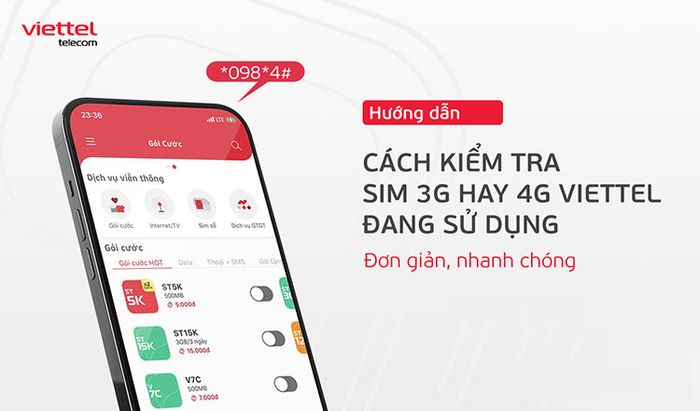 Kiểm tra tài khoản 3G Viettel trước khi nạp thẻ bằng cách sử dụng mã *098#