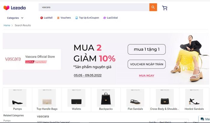 Ví nữ hàng hiệu Vascara có sẵn trên Lazada tại gian hàng chính hãng LazMall.