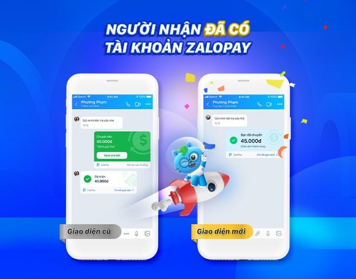 Nhận tiền qua khung chat Zalo
