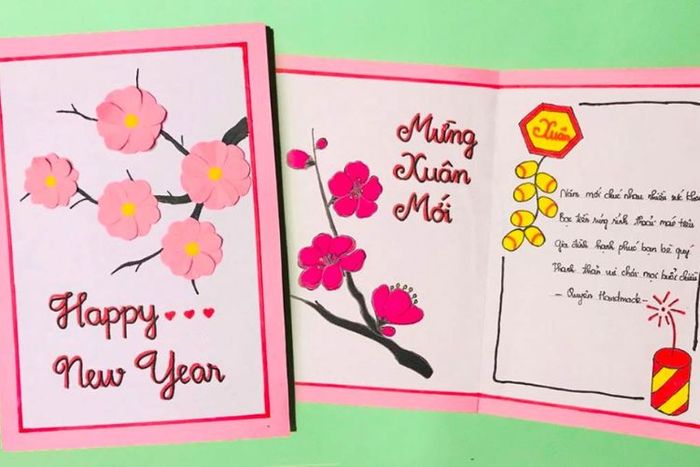 Hướng dẫn làm thiệp Tết từ giấy A4