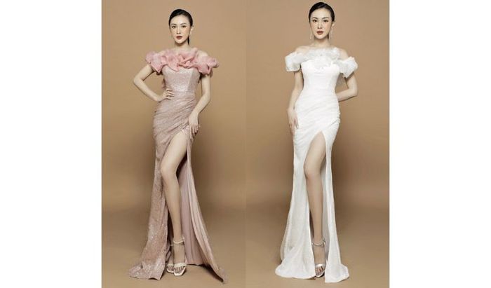 Mẫu đầm dạ hội cao cấp với thiết kế phối voan quyến rũ