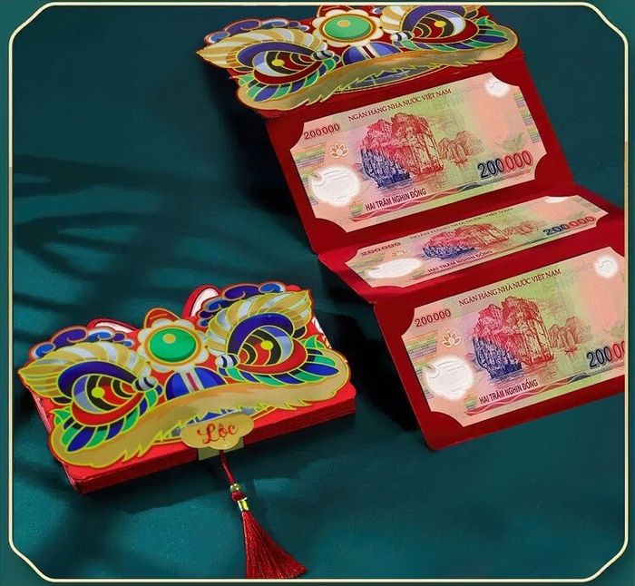Mẫu bao lì xì Tết năm Quý Mão 2023 với thiết kế nhiều ngăn độc đáo, mang lại sự mới mẻ và thú vị.