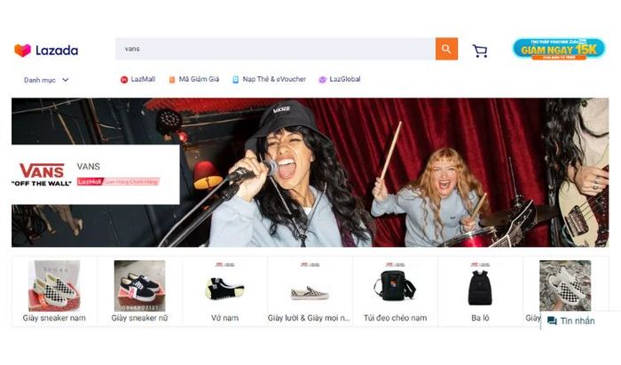 thương hiệu Vans trên Lazada