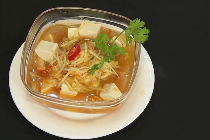 Canh nấm đậu phụ