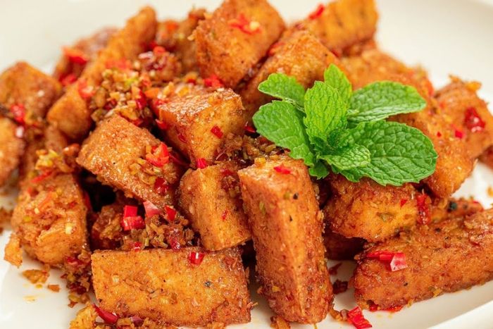 Đậu hũ chiên sả ớt