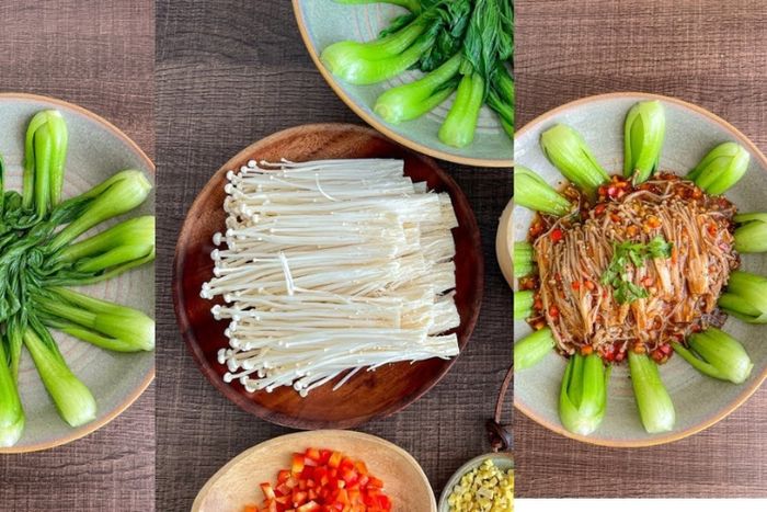 Nấm kim châm xào chay