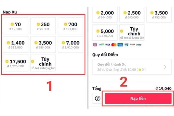 Hướng dẫn cách nạp xu Tiktok qua thẻ ngân hàng, đơn giản và nhanh chóng.