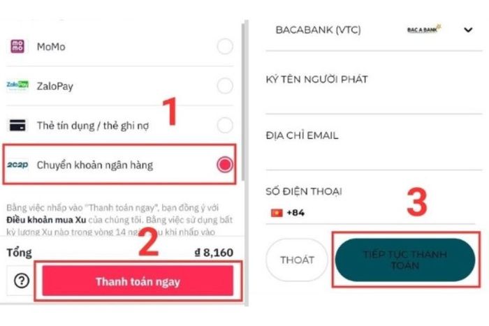 Hướng dẫn chi tiết về cách nạp xu Tiktok qua thẻ ngân hàng một cách dễ dàng.
