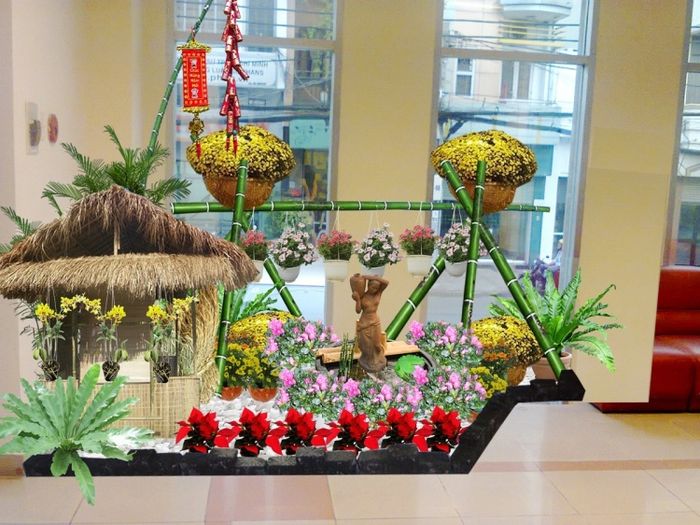 Mẫu trang trí Tết tại trường mầm non mang đến niềm vui và sự thích thú cho các bé