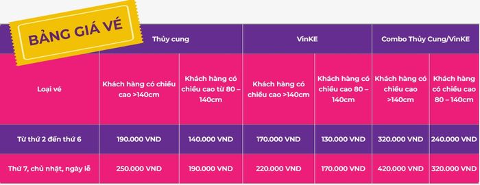 giá vé thủy cung times city
