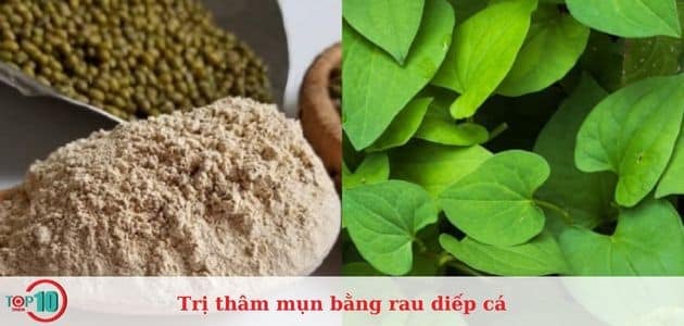 Giảm thâm mụn cám bằng rau diếp cá và bột đậu xanh